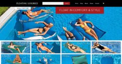 above the fold view of floating luxuries homepage